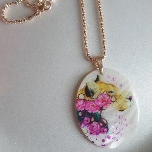 Painted lion necklace